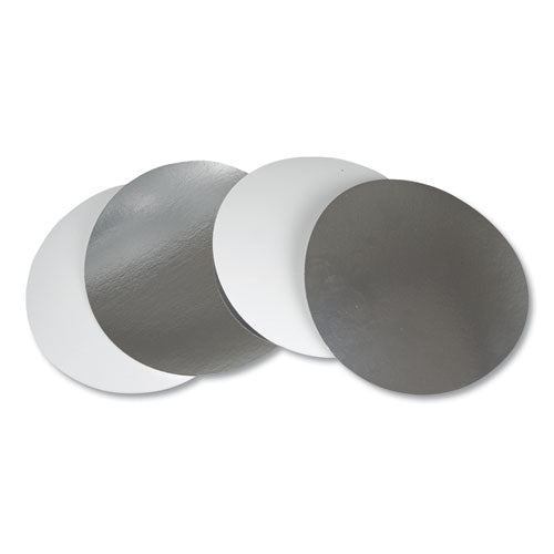 Flat Board Lids for 8" Round Containers, Silver, Paper, 500 /Carton-(DPKL280500)