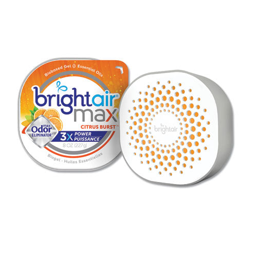 Max Odor Eliminator Air Freshener, Citrus Burst, 8 oz Jar-(BRI900436EA)