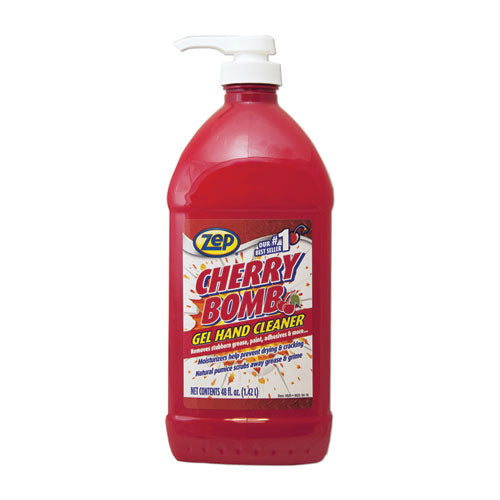 Cherry Bomb Gel Hand Cleaner, Cherry Scent, 48 oz Pump Bottle, 4/Carton-(ZPEZUCBHC484CT)