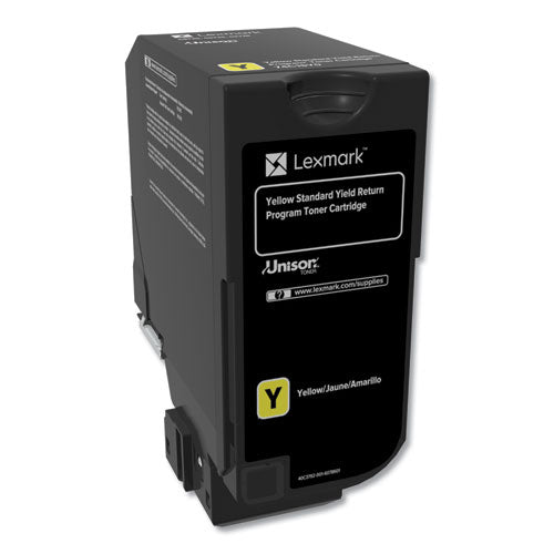 74C1SY0 Return Program Toner, 7,000 Page-Yield, Yellow-(LEX74C1SY0)