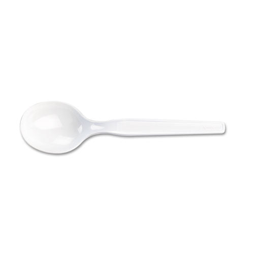 Plastic Cutlery, Heavy Mediumweight Soup Spoon, 1,000/Carton-(DXESM207CT)