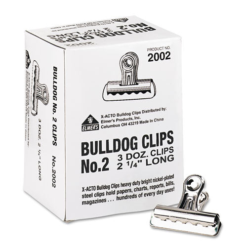 Bulldog Clips, Medium, Nickel, 36/Box-(EPI2002LMR)