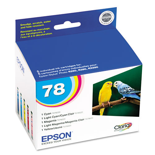 T078920-S (78) Claria Ink, 1,290 Page-Yield, Cyan/Light Cyan/Light Magenta/Magenta/Yellow-(EPST078920S)