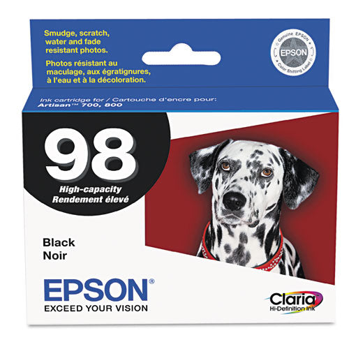 T098120-S (98) Claria High Yield Ink, 450 Page-Yield, Black-(EPST098120S)