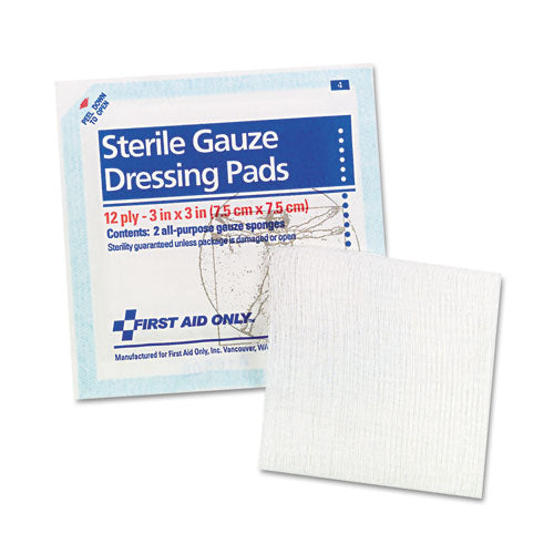 SmartCompliance Gauze Pads, Sterile, 12-Ply, 3 x 3, 5 Dual-Pads/Pack-(FAOFAE5005)