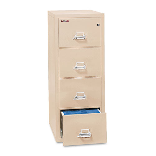 Insulated Vertical File, 1-Hour Fire Protection, 4 Letter-Size File Drawers, Parchment, 17.75" x 31.56" x 52.75"-(FIR41831CPA)