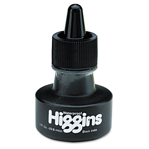 Waterproof Pigmented Drawing Ink, 1 oz Bottle, Black-(HIG44201)