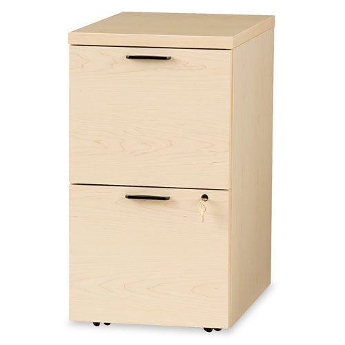 10500 Series Mobile Pedestal File, Left or Right, 2 Legal/Letter-Size File Drawers, Natural Maple, 15.75" x 22.75" x 28"-(HON105104DD)