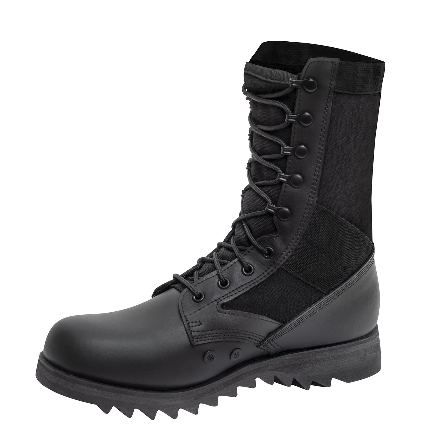 Rothco Black Ripple Sole Jungle Boots - 10 Inch