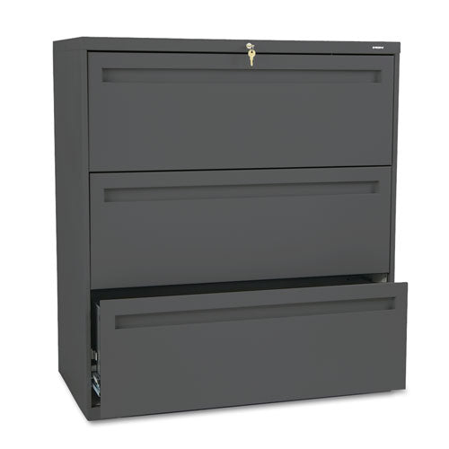 Brigade 700 Series Lateral File, 3 Legal/Letter-Size File Drawers, Charcoal, 36" x 18" x 39.13"-(HON783LS)