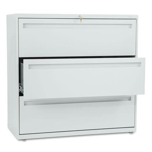 Brigade 700 Series Lateral File, 3 Legal/Letter-Size File Drawers, Light Gray, 42" x 18" x 39.13"-(HON793LQ)