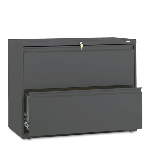 Brigade 800 Series Lateral File, 2 Legal/Letter-Size File Drawers, Charcoal, 36" x 18" x 28"-(HON882LS)