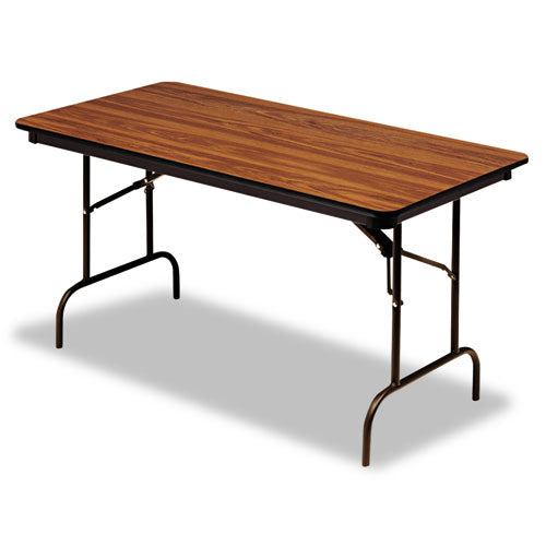 OfficeWorks Commercial Wood-Laminate Folding Table, Rectangular Top, 72w x 30d x 29h, Oak-(ICE55225)