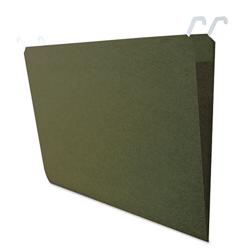 Hanging File Folders with Innovative Top Rail, Legal Size, 1/4-Cut Tabs, Standard Green, 20/Pack-(IDEFT07043)