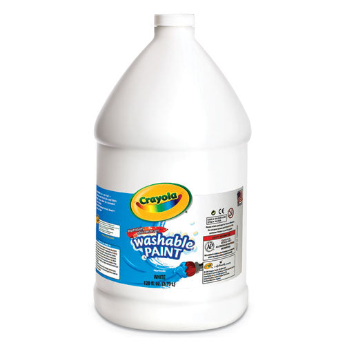 Washable Paint, White, 1 gal Bottle-(CYO542128053)