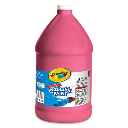 Washable Paint, Red, 1 gal Bottle-(CYO542128038)