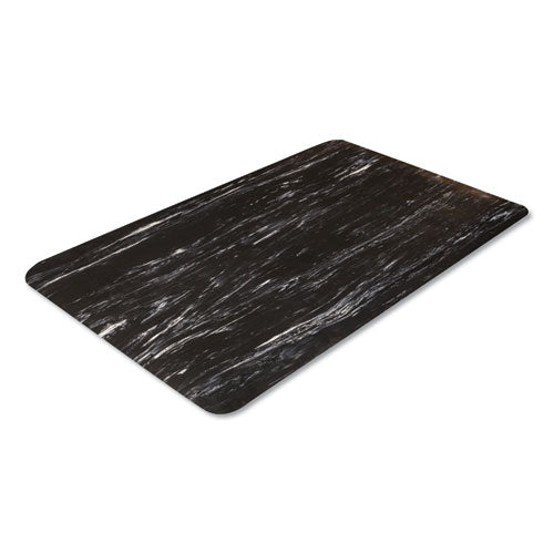 Cushion-Step Surface Mat, 36 x 60, Marbleized Rubber, Black-(CWNCU3660BK)