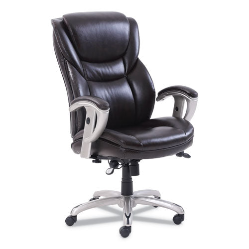 Emerson Executive Task Chair, Supports Up to 300 lb, 19" to 22" Seat Height, Brown Seat/Back, Silver Base-(SRJ49710BRW)