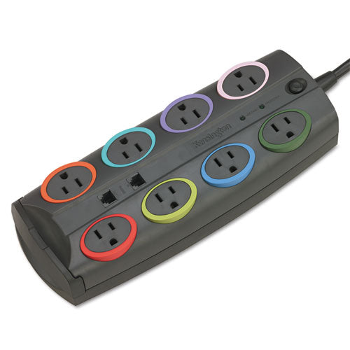 SmartSockets Surge Protector, 8 AC Outlets, 8 ft Cord, 3,090 J, Dark Gray-(KMW62691)