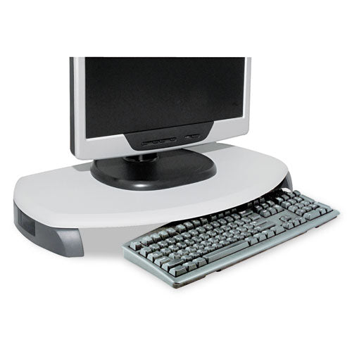 CRT/LCD Stand with Keyboard Storage, 23" x 13.25" x 3", Light Gray/Dark Gray, Supports 80 lbs-(KTKMS280)