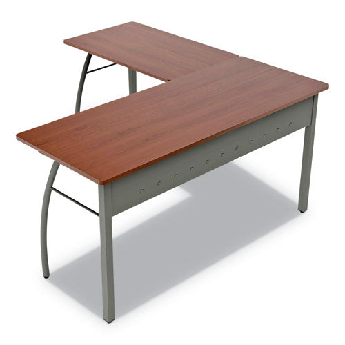 Trento Line L-Shaped Desk, 59.13" x 59.13" x 29.5", Cherry-(LITTR737CH)