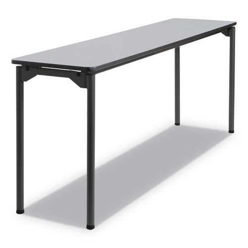 Maxx Legroom Wood Folding Table, Rectangular Top, 72w x 18d x 29.5h, Gray/Charcoal-(ICE65887)