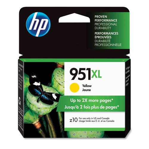 HP 951XL, (CN048AN) High-Yield Yellow Original Ink Cartridge-(HEWCN048AN)