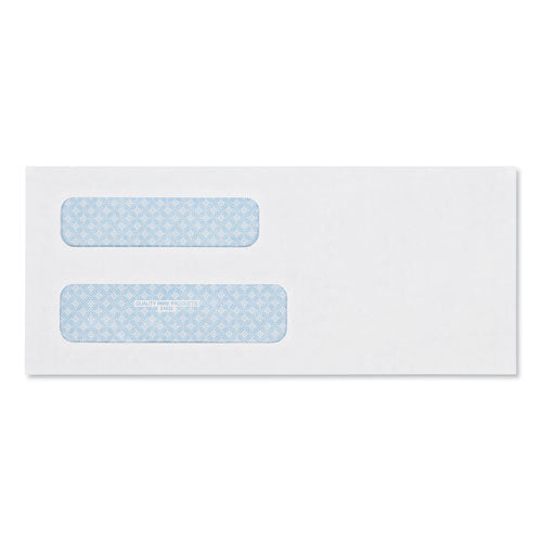 Double Window Security-Tinted Check Envelope, #8 5/8, Commercial Flap, Gummed Closure, 3.63 x 8.63, White, 500/Box-(QUA24532)