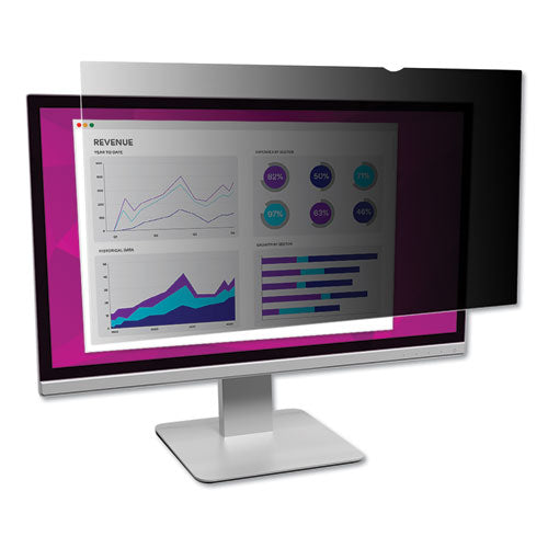 High Clarity Privacy Filter for 24" Widescreen Flat Panel Monitor, 16:10 Aspect Ratio-(MMMHC240W1B)