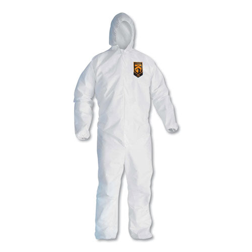 A30 Elastic Back and Cuff Hooded Coveralls, Medium, White, 25/Carton-(KCC46112)