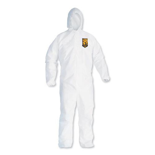 A30 Elastic Back and Cuff Hooded Coveralls, 3X-Large, White, 21/Carton-(KCC46116)