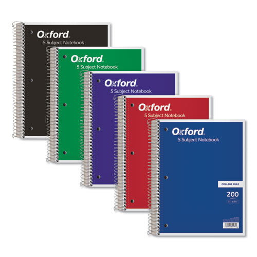 Coil-Lock Wirebound Notebook, 3-Hole Punched, 5-Subject, Medium/College Rule, Randomly Assorted Covers, (200) 11 x 8.5 Sheets-(TOP65581)