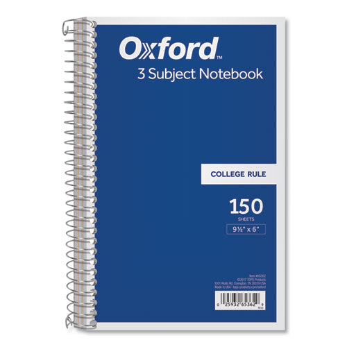 Coil-Lock Wirebound Notebooks, 3-Subject, Medium/College Rule, Randomly Assorted Cover Color, (150) 9.5 x 6 Sheets-(TOP65362)