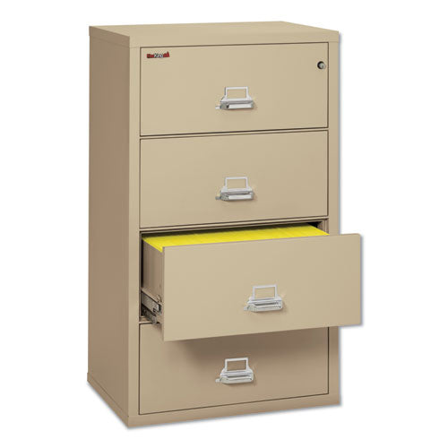 Insulated Lateral File, 4 Legal/Letter-Size File Drawers, Parchment, 31.13" x 22.13" x 52.75", 260 lb Overall Capacity-(FIR43122CPA)