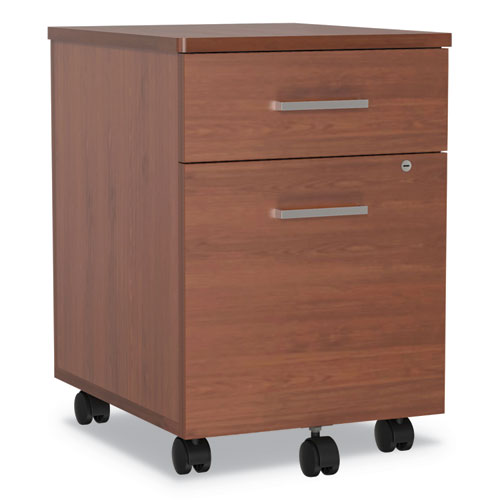 Trento Line Mobile Pedestal File, Left or Right, 2-Drawers: Box/File, Legal/Letter, Cherry, 16.5" x 19.75" x 23.63"-(LITTR752CH)