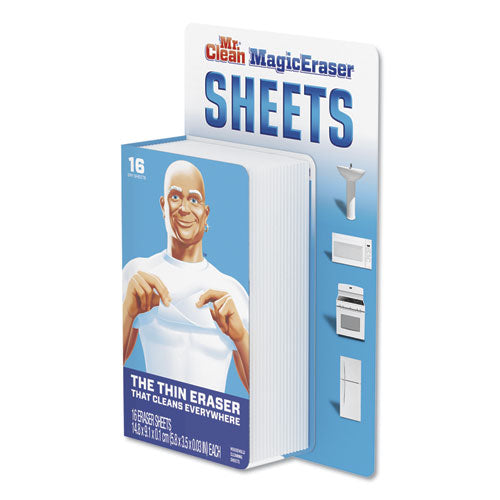 Magic Eraser Sheets, 3.5 x 5.8, 0.03" Thick, White, 16/Pack, 8 Packs/Carton-(PGC02562)