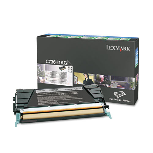 C736H1KG Return Program High-Yield Toner, 12,000 Page-Yield, Black-(LEXC736H1KG)