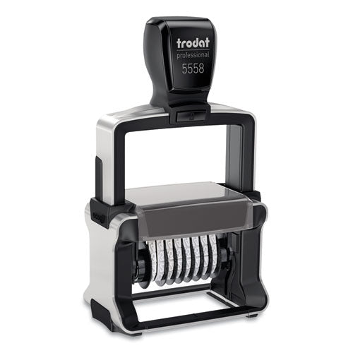 Professional Self-Inking Numberer, Eight Bands/Digits, Type Size: 2, Black-(USST5558)