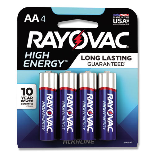 High Energy Premium Alkaline AA Batteries, 4/Pack-(RAY8154K)