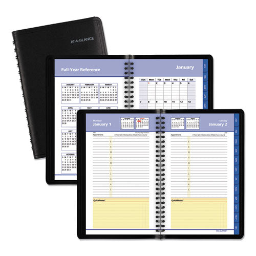 800 Range Weekly/Monthly Appointment Book, 11 x 8.25, Black Cover, 12-Month (Jan to Dec): 2023-(AAG7086405)