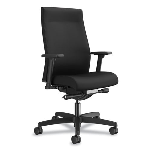 Ignition 2.0 Upholstered Mid-Back Task Chair With Lumbar, Supports Up to 300 lb, 17" to 22" Seat Height, Black-(HONI2UL2AC10TK)