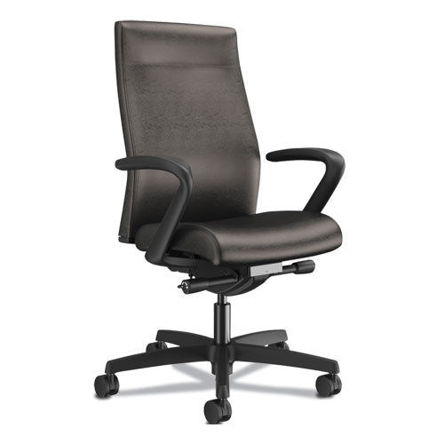 Ignition 2.0 Upholstered Mid-Back Task Chair, Supports Up to 300 lb, 17" to 22" Seat Height, Black-(HONI2UL2FU10TK)