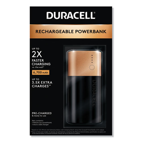 Rechargeable 6,700 mAh Powerbank, 2 Day Portable Charger-(DURDMLIONPB2)