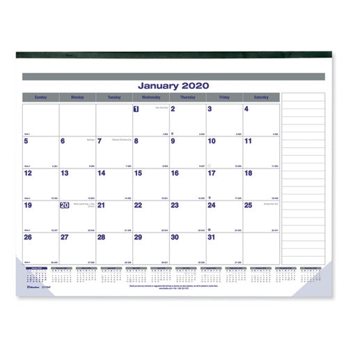 Net Zero Carbon Monthly Desk Pad Calendar, 22 x 17, White/Gray/Blue Sheets, Black Binding, 12-Month (Jan to Dec): 2023-(REDC177847)