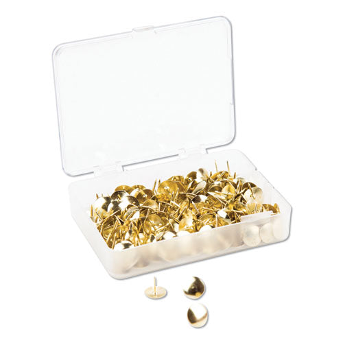 Fashion Metal Thumbtacks, Metal, Gold, 0.38", 200/Pack-(UBR3091U0624)