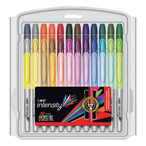 Intensity Fine Tip Permanent Marker Value Pack, Fine Bullet Tip, Assorted Colors, 36/Set-(BICGXPMP361ASST)