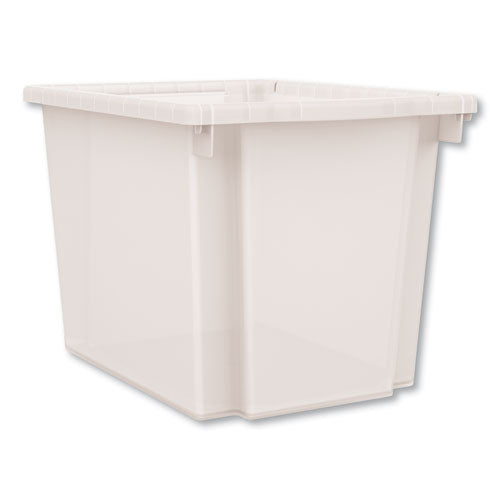 Flagship Storage Bins, 3 Sections, 12.75" x 16" x 12", Translucent White-(HONHFMBIN12)