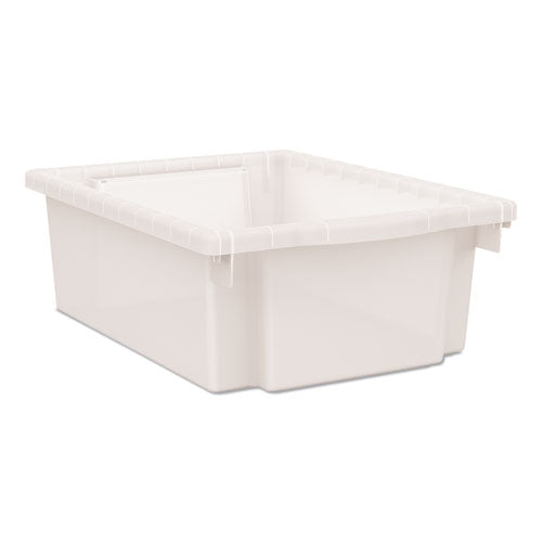 Flagship Storage Bins, 3 Sections, 12.75" x 16" x 6", Translucent White-(HONHFMBIN6)