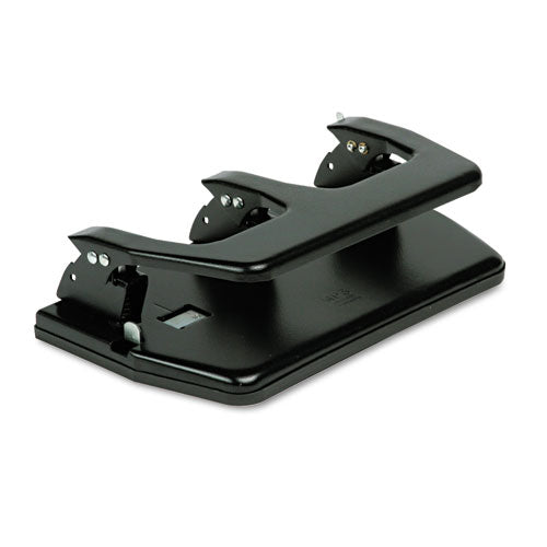 20-Sheet Heavy-Duty Three-Hole Punch, Oversized Handle, 9/32" Holes, Steel, Black-(MATMP3)