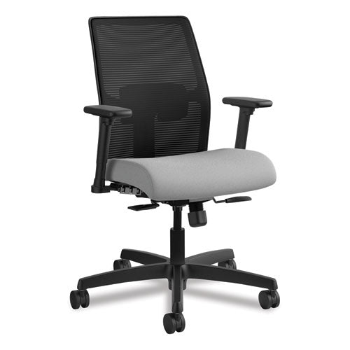 Ignition 2.0 4-Way Stretch Low-Back Mesh Task Chair, Supports 300 lb, 17" to 21" Seat Height, Frost Seat, Black Back/Base-(HONI2L1AMLC22TK)